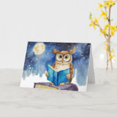 Carte Sober Owl Lecture Big Book Recovery Anniversaire (Fleur jaune)