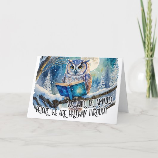 Carte Sober Owl Lecture Big Book Recovery Anniversaire (Devant)