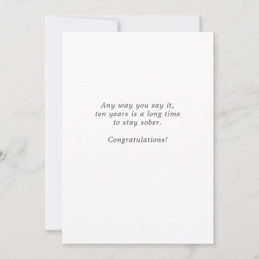 Carte Sobre 10 ans (Dos)