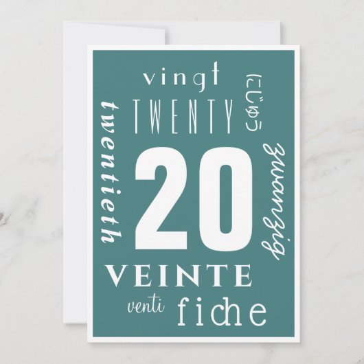 Carte Sobre 20 ans (Devant)