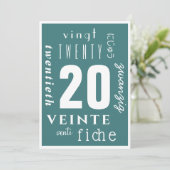 Carte Sobre 20 ans (Debout devant)