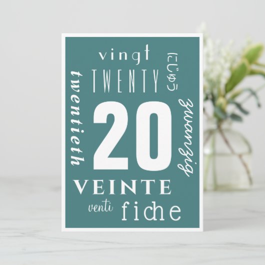Carte Sobre 20 ans (Debout devant)