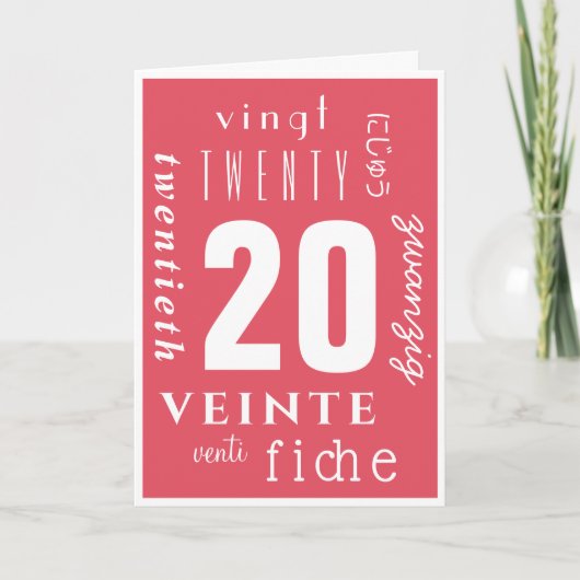 Carte Sobre 20 ans (Devant)
