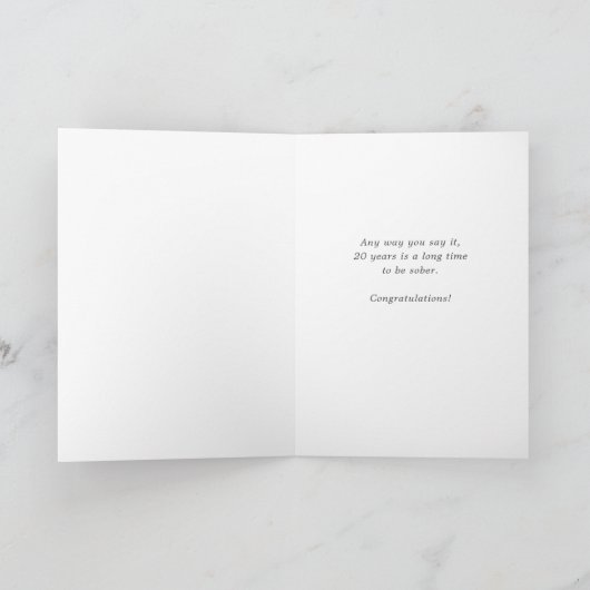 Carte Sobre 20 ans (Intérieur)