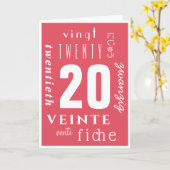Carte Sobre 20 ans (Fleur jaune)