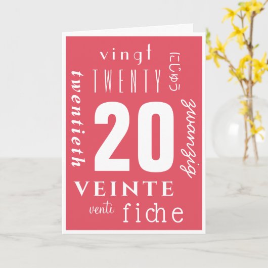 Carte Sobre 20 ans (Fleur jaune)
