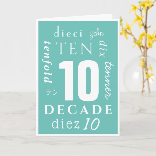Carte Sobre de 10 ans (Fleur jaune)
