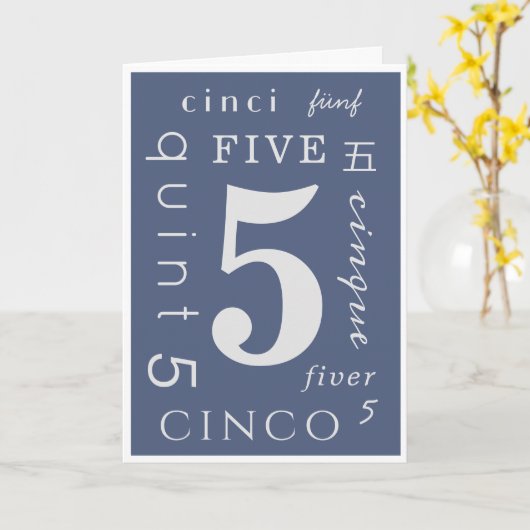 Carte Sobre de cinq ans (Fleur jaune)