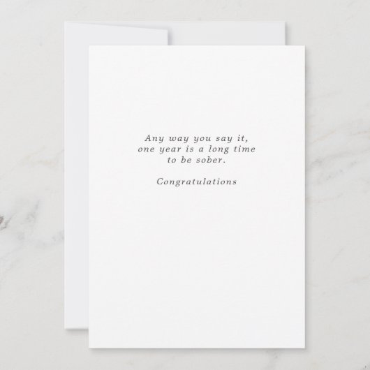 Carte Sobre d'un an (Dos)