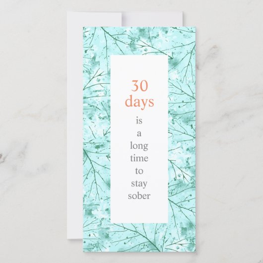 Carte Sobriété Anniversaire Une longue période pour être (Devant)