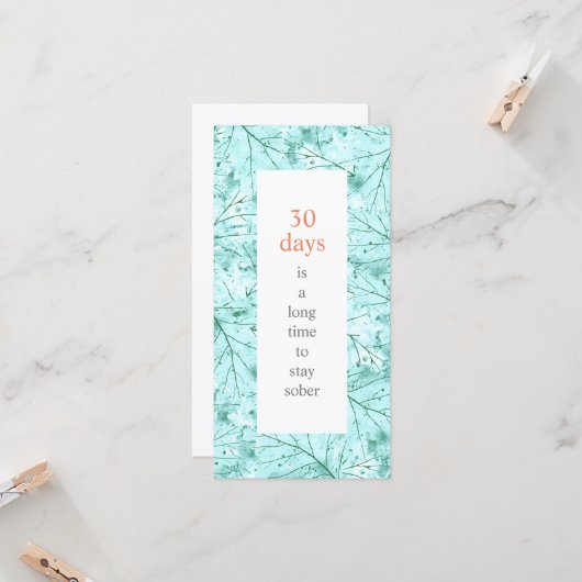 Carte Sobriété Anniversaire Une longue période pour être (Devant/Arrière en situation)