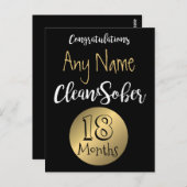 Carte Sobriety 12 étape sobre anniversaire anniver (Devant / Derrière)