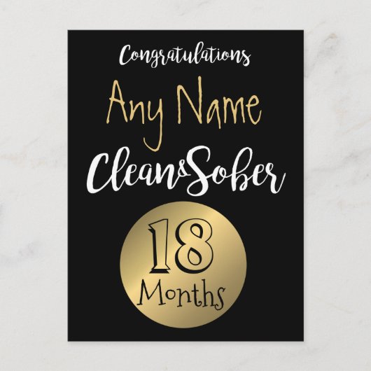 Carte Sobriety 12 étape sobre anniversaire anniver (Devant)