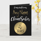 Carte Sobriety 12 étape sobre anniversaire anniver (Fleur jaune)