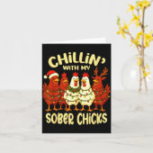 Carte Sobriety Anniversary Recovery Funny Sober Chicks (Fleur jaune)