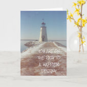 Carte Sobriety Birthday Recovery Lighthouse Photographie (Fleur jaune)