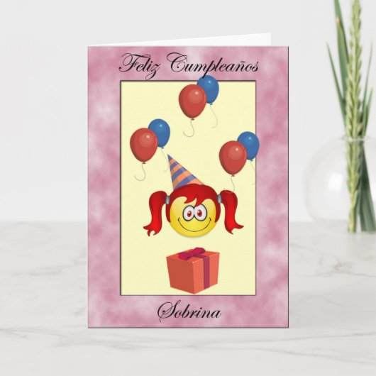 Carte sobrina de Feliz Cumpleaños (Devant)