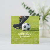 Carte Soccer Anniversaire avec balle et Joyeux Anniversa (Debout devant)