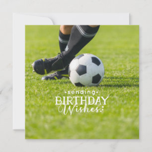 Carte Soccer Anniversaire avec balle et Joyeux Anniversa
