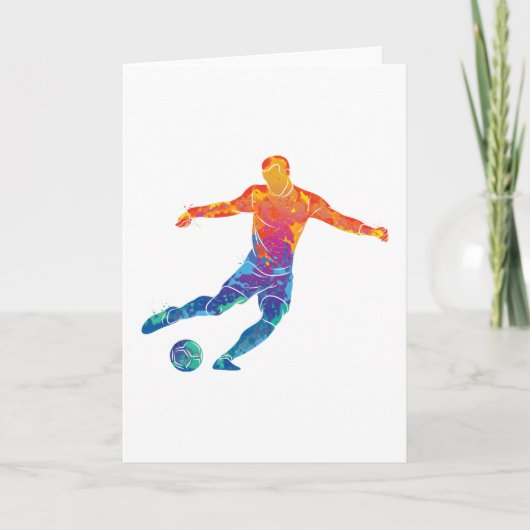 Carte Soccer aquarelle (Devant)