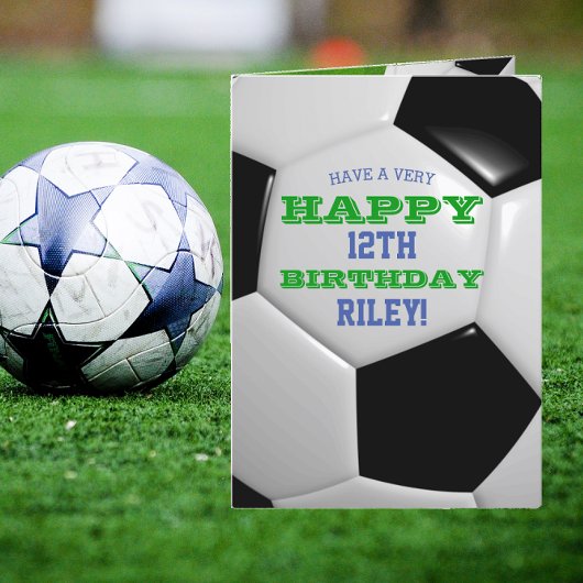 Carte Soccer Ball Look Ajouter votre nom et année Annive