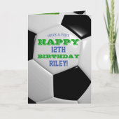 Carte Soccer Ball Look Ajouter votre nom et année Annive (Devant)