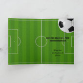 Carte Soccer Ball Look Ajouter votre nom et année Annive (Intérieur)