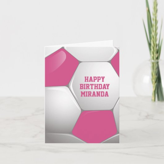 Carte Soccer Ball Pink and White (Devant)