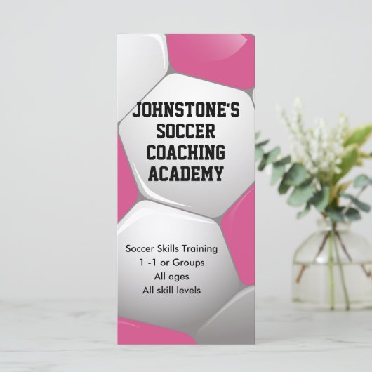 Carte Soccer Ball Pink and White (Debout devant)