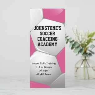 Carte Soccer Ball Pink and White