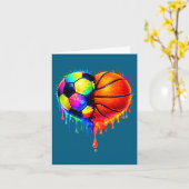 Carte Soccer Basketball Drip Heart Srts Valentines Day M (Fleur jaune)