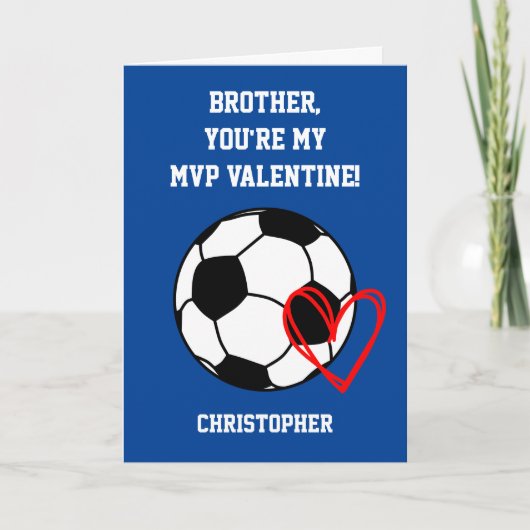 Carte Soccer MVP Valentine's Day Brother Card (Devant)