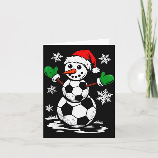 Carte Soccer Santa Hat Snowman Xmas Funny Soccer Lover C (Devant)