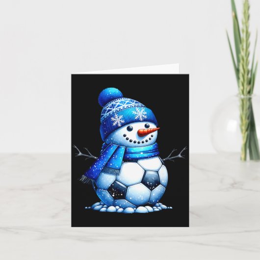 Carte Soccer Santa Hat Snowman Xmas Funny Soccer Lover C (Devant)
