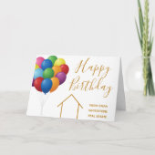 Carte Société immobilière Joyeux ballons d'anniversaire  (Devant)