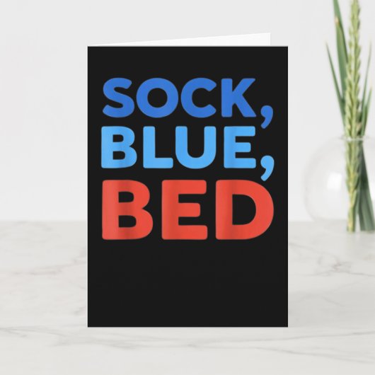 Carte Sock Blue Bed Funny Meme  (Devant)