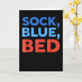 Carte Sock Blue Bed Funny Meme  (Fleur jaune)