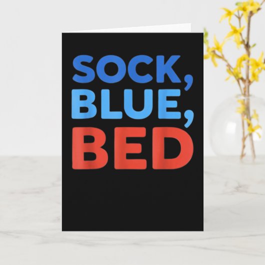Carte Sock Blue Bed Funny Meme  (Fleur jaune)