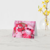 Carte Sock Monkeys pour la Cure Pink Friends Note Card (Fleur jaune)