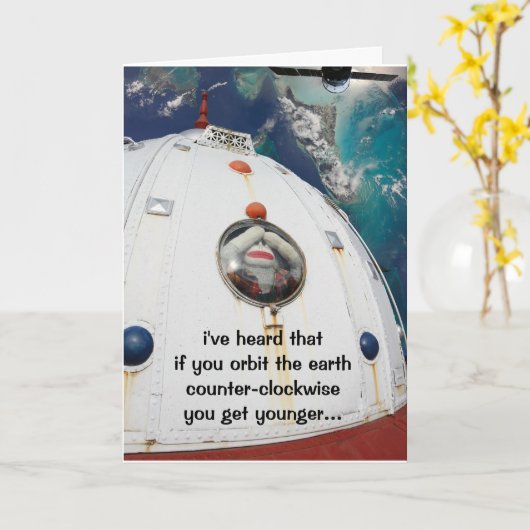 Carte SockMonkey dans l'espace (Fleur jaune)