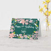 Carte Soeur 27e anniversaire Fleurs vertes (Fleur jaune)