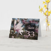 Carte Soeur 33e anniversaire avec magnolia (Fleur jaune)