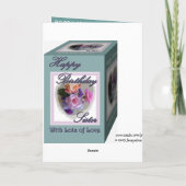 Carte SOEUR 40e anniversaire avec Roses (Dos)