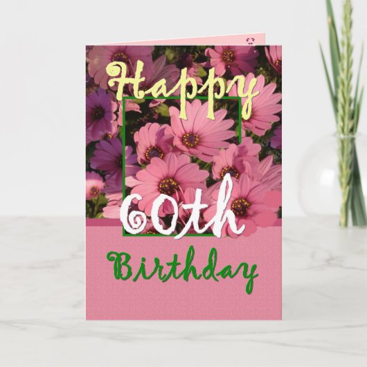 Carte SOEUR - 60e anniversaire avec Fleurs de marguerite (Devant)