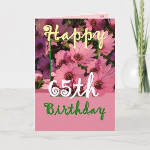 Carte SOEUR - 65ème anniversaire avec Fleurs de margueri