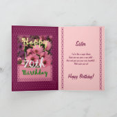 Carte SOEUR - 70e anniversaire avec Fleurs de marguerite (Intérieur)