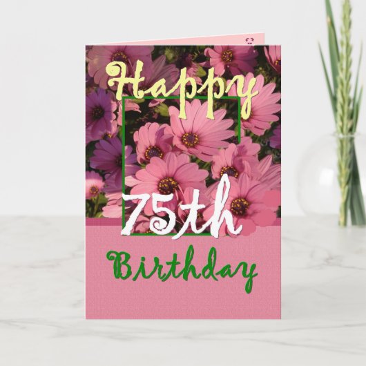 Carte SOEUR - 75e anniversaire avec Fleurs de marguerite (Devant)