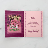 Carte SOEUR - 80e anniversaire avec Fleurs de marguerite (Intérieur)
