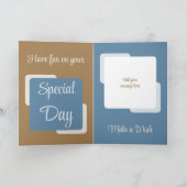 Carte Soeur ajouter nom photo bleu marron (Intérieur)