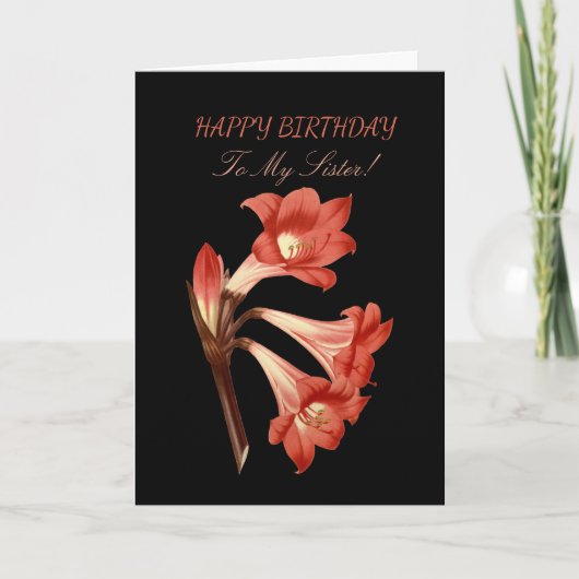 Carte Soeur Anniversaire Coral Belladonna Lily (Devant)